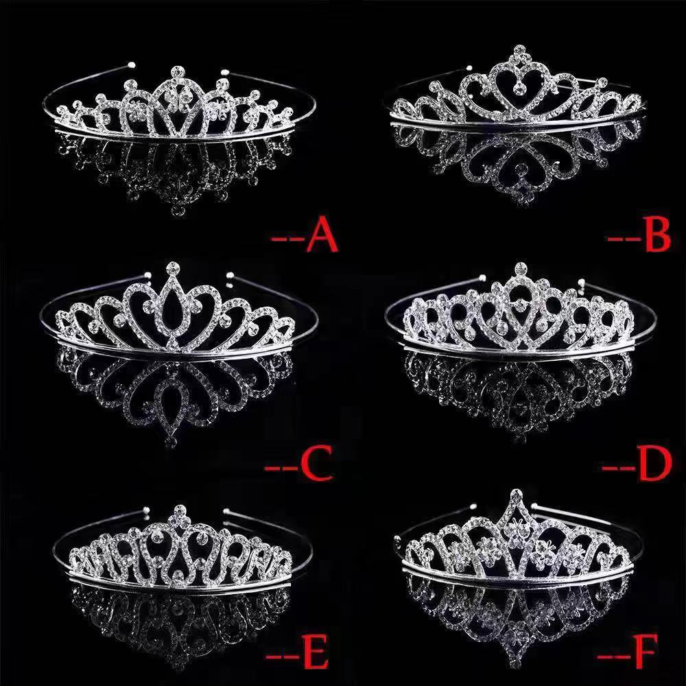 Children's Crown Headband Little Girl Alloy Crown Hair Accessories Children's Day Event Rhinestone Headwear